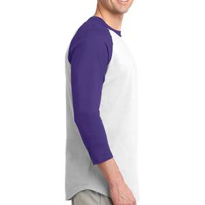 Camiseta de cuello redondo de manga 3/4 para hombre informal deportiva, camisetas personalizadas con dobladillo curvo transpirable - Product Image 3