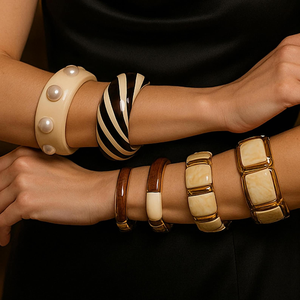 Bracelet jonc en résine épaisse et durable fait à la main pour femmes, bijoux de mode classiques brillants de qualité supérieure, couleur et taille personnalisées disponibles - Product Image 6