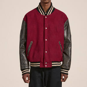 OEM personalizado de talla grande para hombre Letterman Varsity chaquetas nuevo diseño Stand Collar Front Logo 100% algodón bajo MOQ transpirable en blanco - Product Image 4