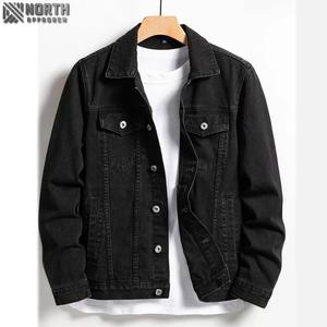 Veste denim d'hiver personnalisée de haute qualité en coton délavé double couleur logo décontracté à l'avant pour hommes - Product Image 1