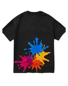 T-shirt tissé en coton biologique 100% T-shirt décontracté coupe ajustée unisexe avec col pour impression de dessins animés et streetwear - Product Image 2