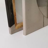 Fabriqué en Allemagne-Décoration d'intérieur sur toile Formes abstraites-Peinture murale en beige et noir-Image sur toile sur cadre de civière