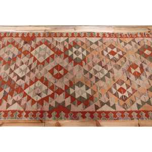 Turkish 3,2x9,<b>9</b> ft Rug, Runner Vintage Rug, Orange Patchwork Wool Rug - Product Image 3