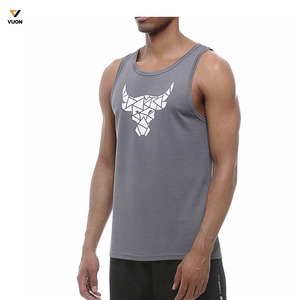 Offres Spéciales Service OEM Conception Hommes Stringer débardeur Vente en gros Polyester Fait sans manches Slim Fit Hommes Stringer - Product Image 1
