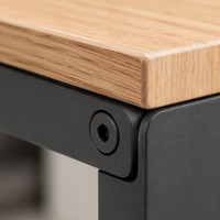 Bureau de direction moderne, table de direction contemporaine modulaire de luxe en noyer avec armoire de rangement latérale, mobilier commercial