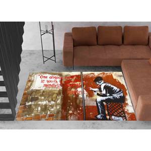 Tapis en chenille Banksy Art : motif Graffiti Boy, tapis antidérapant, tapis fin non tissé - Product Image 4