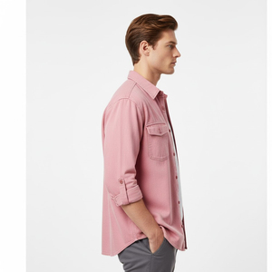 Chemise en jean pour homme à coupe droite et coupe ajustée Chemise en jean souple délavée pour homme Chemise en denim indigo classique de style décontracté et intelligent - Product Image 4