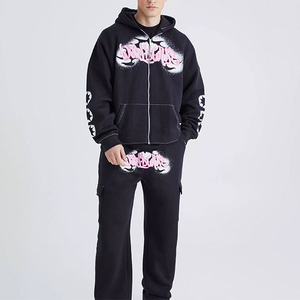 Chándal de Invierno Unisex Personalizado con Estampado Puff, Transpirable, de Algodón, Manga Larga, Estilo Casual y Moderno para Hombre y Mujer, Talla Grande - Product Image 3