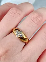 Anillo de Compromiso para Mujer Tishya Diamond, Plata de Ley 925, Chapado en Oro, 1.0 Quilates, Corte Brillante, Estilo Vintage, Moissanita, Canal de 6 mm