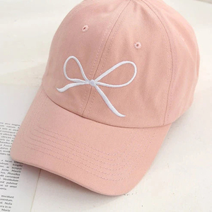 Gorra de Béisbol Unisex Rosa de 5 Paneles con Cierre a Presión, Bordado de Lazo Blanco, 100% Poliéster, Ajustable, Casual, para las Cuatro Estaciones - Product Image 2