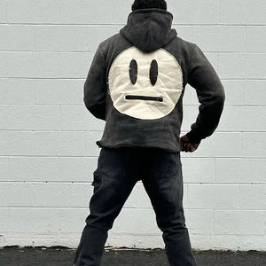 Sudaderas con capucha desgastadas lavadas personalizadas 100% algodón French Terry Blank Vintage Acid Wash streetwear hombres sudaderas con capucha y sudaderas - Product Image 3