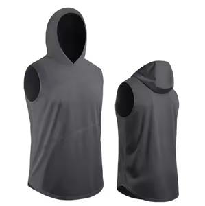 OEM personnalisable respirant sport à capuche gilet chemise basket-ball sans manches entraînement poids léger logo personnalisé et motif - Product Image 3