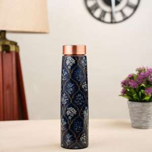 Luxury-grade Hammered Copper <b>Water</b> <b>Bottle</b> with a Polished Exterior & Ideal for Enhancing Kitchen Aesthetics or Gifting - Product Image 6