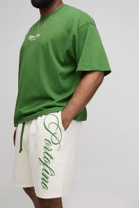 T-shirt personnalisé pour homme coupe classique 2025, 100 % coton tricoté, écologique, 300 g/m², imprimé numérique floral, col roulé, manches courtes - Product Image 3