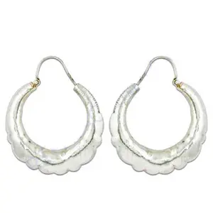 Boucles d'oreilles créoles en argent chic pour la mode quotidienne des femmes - Product Image 3