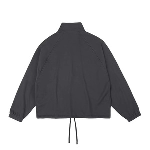 2025 más nuevo cordón inferior media cremallera recortada chaqueta con capucha boxy fit poliéster Sudadera con capucha chaqueta hombres - Product Image 2