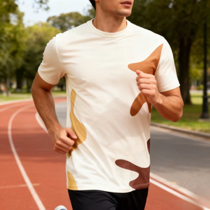 Lightweight Skin Friendly Polyester Fabric Quick Dry Breathable Mens Crew Neck Short Sleeved Camouflage Print Sport T <b>Shirt</b> - Product Image 5