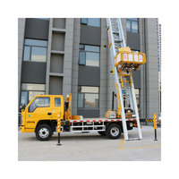 Échelle aérienne de 32m 36m, échelle mobile de levage de voiture, grue de voiture, échelle télescopique, travaux de construction, ascenseur aérien