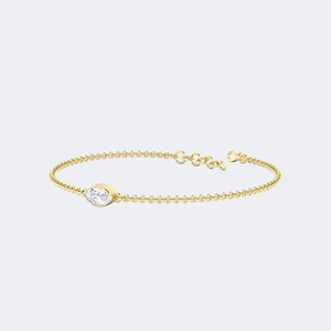 Pulsera de Oro Macizo con Diamantes de Corte Marquesa de 0.50 CTW, Engastados en Bisel, Certificados IGI/GIA, Elegante Cadena de Eslabones, Joyería - Product Image 4