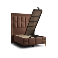 Base de lit simple de style européen Cadre en métal touffeté et pliable avec lit modulaire extensible et rangement Caractéristiques Soft Bed