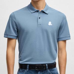 เสื้อเชิ้ตผู้ชายทรงปกติ ผ้าเจอร์ซีย์ใยไผ่ 100% ระบายอากาศได้ดี แขนสั้น สีพื้น - Product Image 2