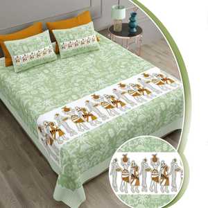 Stylish Quality Cotton 3 PCS Bedsheet Set Solid Floral Print Classic Style 200TC Organic All-Season <b>Comfortable</b> Great for - Product Image 4