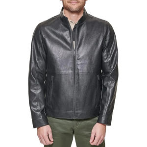 Blouson en cuir pour homme Clean Finish, fabriqué en cuir résistant à l'usure, offrant un aspect soigné et une utilisation fiable - Product Image 1
