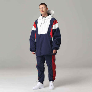 Survêtements d'hiver pour hommes, écologiques, à capuche, imprimés unis, avec tissu extensible dans les quatre sens et respirant - Product Image 5