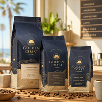AT PACK USA en Stock, Paquete de 10 Bolsas para Granos de Café de 8oz/12oz/16oz, Personalizables, con Válvula de Desgasificación, Material MOPP/VMPET/PE, Muestras Gratis