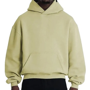 Sudadera con capucha para hombre de la mejor calidad 100% algodón French Terry No String Streetwear Oversized Boxy Fit recortada y pesada talla XL - Product Image 1