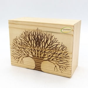 Funeral Supplies <b>Pine</b> Wood Cremation Urn <b>Box</b> / Adult for Animal / Ashes Banyan Tree Design Funeral Urn <b>Box</b> Suitable for Cemetery - Product Image 2