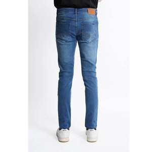 Jeans à carreaux de haute qualité pour hommes coupe régulière couleur personnalisée multi-poches droite légère meilleure qualité jeans pour hommes de couleur bleu foncé - Product Image 2