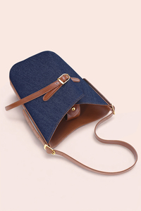 Bolso de Hombro Minimalista de Mezclilla para Mujer con Logotipo Personalizado y Ribete Color Bronceado, OEM ODM - Product Image 3