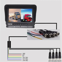 Moniteur IPS 10,1 pouces à vision nocturne | Système de caméra de recul pour camion avec DVR 4 canaux intégré, enregistrement sur carte SD 256 Go, écran quadruple HD 1080P