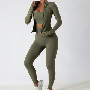 OEM ODM Winter Blank Zipper Breathable Quick Dry <b>Yoga</b> Fitness <b>Jackets</b> for Women Plus Size Active Wear Horse Riding Front Logo - Product Image 5