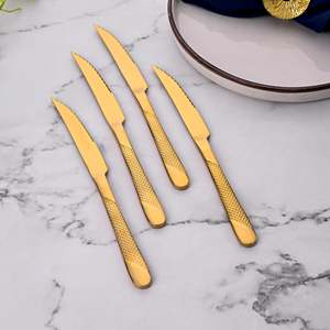 Juego de Cuchillos de Cocina de Acero Inoxidable Radiant Gold, Juego de 4 Cuchillos con Hoja 3Cr13, con Logotipo Personalizado, Acero de Damasco, Material Plástico para Cortar - Product Image 4