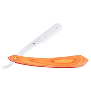 Rasoir de barbier à bord droit pour hommes et femmes manche en bois rasage de sécurité jetable parfait avec lame modifiable pour le visage et le corps - Product Image 1