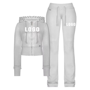 Survêtement décontracté personnalisé 100% coton pour femmes avec broderie Street Wear Survêtements de jogging Survêtements vierges personnalisés - Product Image 4