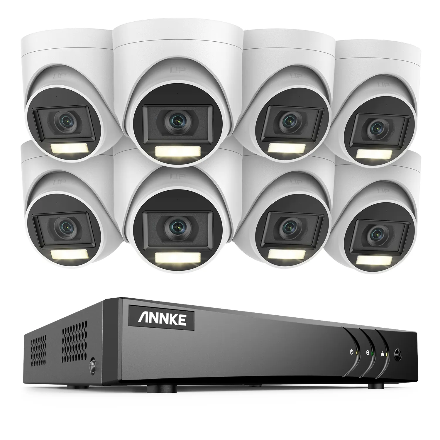 16CH 3K 5MP 하이브리드 Ai 감지 DVR (8 개 포함) 3K 5MP TVI 오디오 및 듀얼 라이트 터렛 카메라 CCTV 보안 시스템