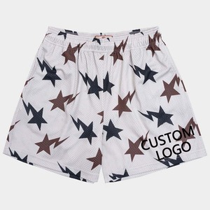 Pantalones Cortos de Baloncesto de Malla para Hombre de Alta Calidad al por Mayor, con Logotipo Personalizado, Cintura Elástica, Pantalones Cortos Deportivos para Adultos, Diseño Sublimado - Product Image 3