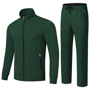 Survêtements 2 pièces à fermeture éclair coupe-vent pour hommes, survêtements de sport personnalisables avec service OEM, tenues de gymnastique imprimées - Product Image 1