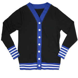 Cárdigans de Cachemira Tejidos con Logotipo Personalizado para Otoño Invierno, Estilo Universitario Bordado con Patrón a Cuadros, Ropa Casual de Lana OEM - Product Image 1