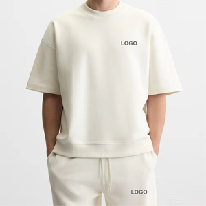 Ensemble de survêtement unisexe surdimensionné avec logo personnalisé en gros, sweat-shirt et jogging, streetwear, poids lourd, confortable, vêtements de détente pour hommes - Product Image 1