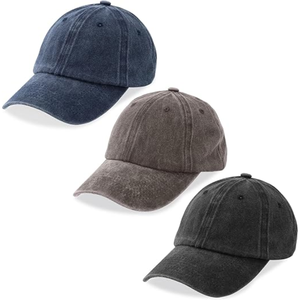Unisex Vintage Fashion Adjustable Twill Cotton 6-Panel Baseball <b>Cap</b> Custom Bleached Plain Unstructured Washed for Camping <b>Hiking</b> - Product Image 1