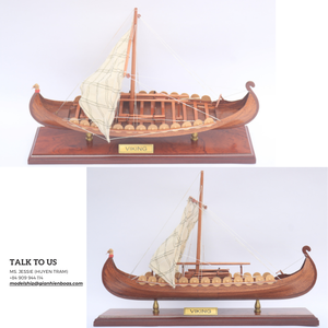 VIKING 45 HAUTE QUALITÉ 100% MODÈLE EN BOIS FAIT À LA MAIN BATEAU ARTISANAT 2024 _ NOUVELLE IDÉE PRODUIT DÉCORATIF DU VIETNAM - Product Image 1