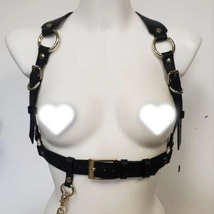 Handmade Black Leather Statement Harness <b>Goth</b> Grunge Style <b>Accessories</b> Groomsmen Handmade Gifts LWH-0004 - Product Image 1