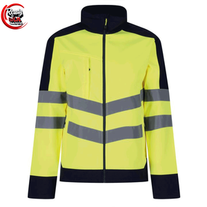 OEM High Quality Men's Softshell Jackets Hi Vis Safety Waterproof Soft Shell <b>Reflective</b> Custom Windbreaker Polyester <b>Material</b> - Product Image 3