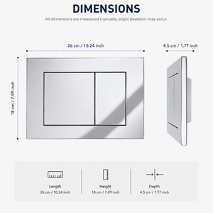 Plaque de chasse d'eau double pression ABS pour réservoir de toilettes encastré, bouton poussoir chromé, design moderne, pièce de rechange pour hôtels et appartements - Product Image 2