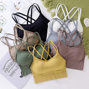 Sujetadores de entrenamiento asequibles para mujer, nuevo estilo de espalda con tiras, transpirable, que absorbe la humedad, sujetador de entrenamiento de talla grande para Yoga - Product Image 2