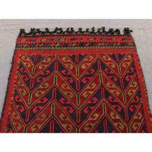 Alfombra Turca de 3.8x5.8 pies, Alfombra Decorativa Vintage, Alfombra Floral Roja y Azul - Product Image 4